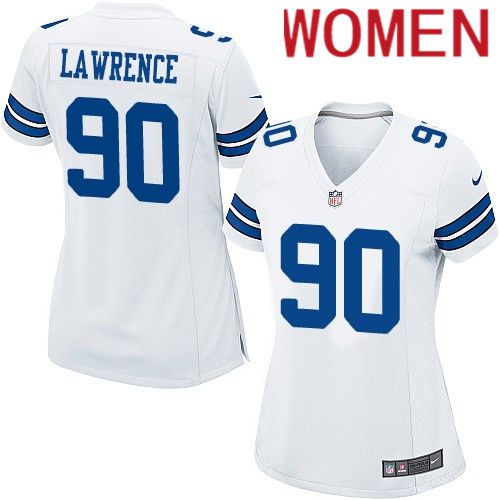 Women Dallas Cowboys 90 Demarcus Lawrence Nike White Team Game NFL Jersey